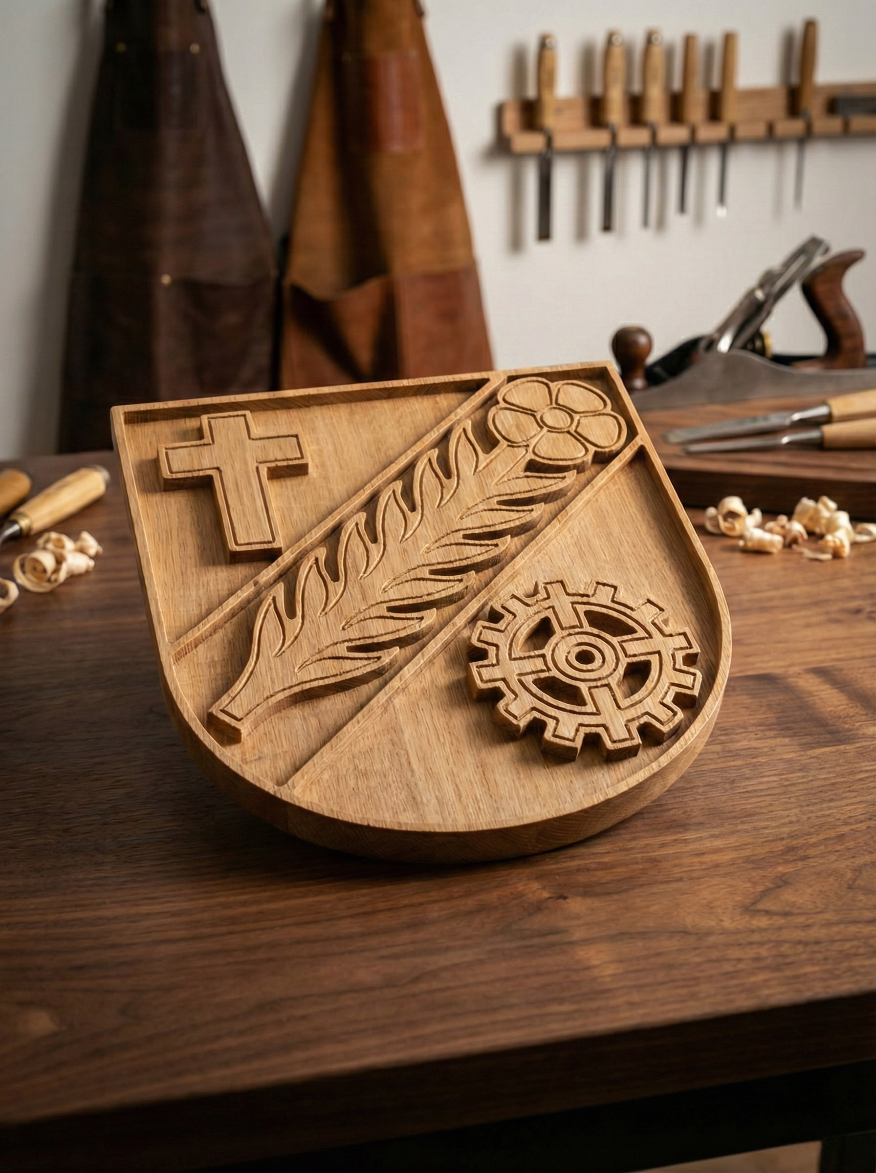 Gemeindewappen in Eiche