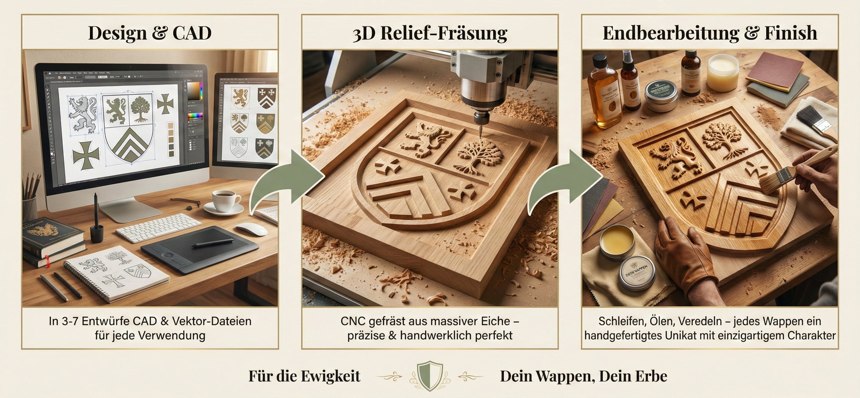 Wie dein Wappen entsteht - 3 Schritte